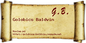 Golobics Baldvin névjegykártya